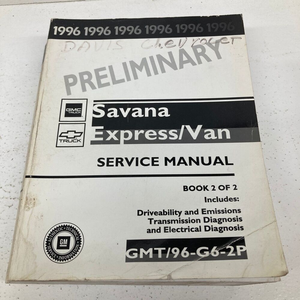 GMC Savana Express Van Service Manual Book 2 1996 Preliminary